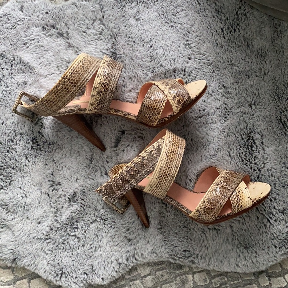 Max Studio Genuine Leather and Snakeskin Sandal